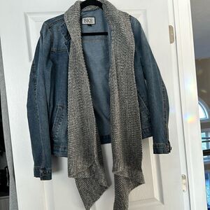 BKE denim jacket with attached scarf!!! So cute! Size medium like new buckle!